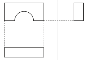 Изображение (чертеж) арки в трех проекциях